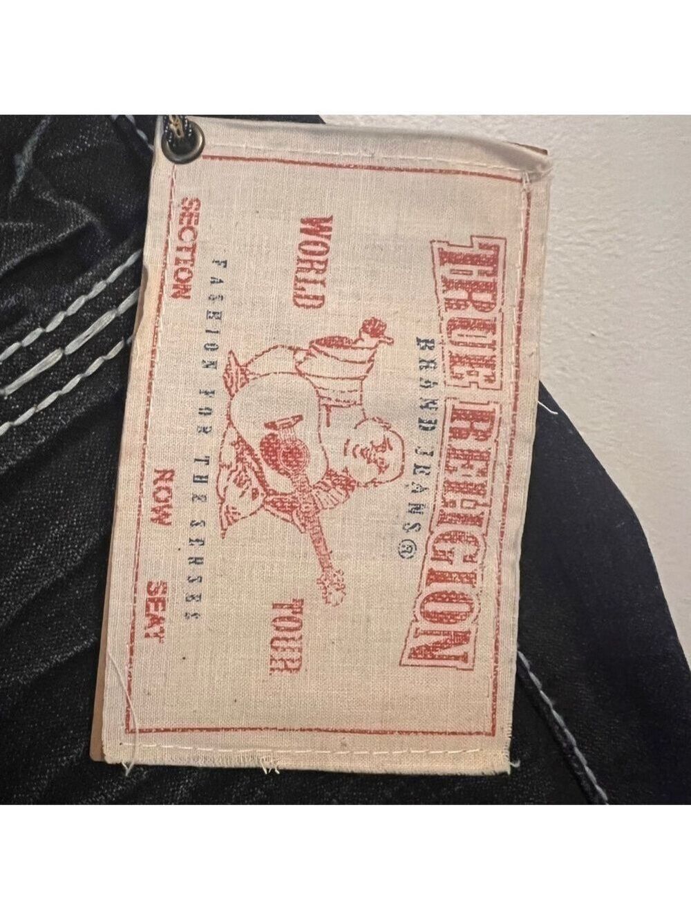 NWT True Religion Womens Johnny Big T Dark Wash Big Stitch Straight Leg Jeans 27 - Picture 7 of 13